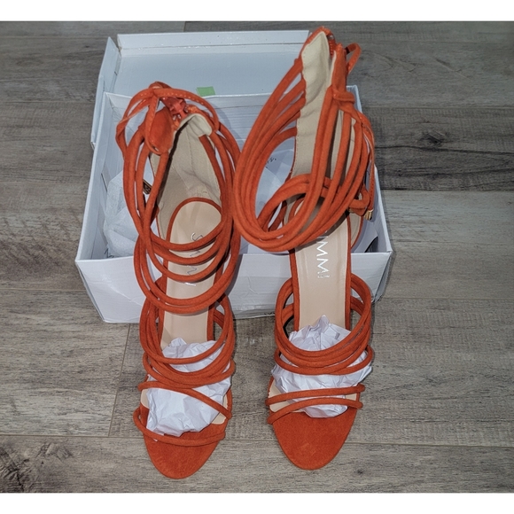 Orange Lindsey Strappy Heels From Simmi Shoes - Picture 3 of 7